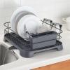 imagemDesign Alloy Steel Sink Dish Drying Rack Holder wPlastic Swivel Spout Drainboard Tray  Dish RackDish Drainer Storage Organizer for Kitchen Counter  Holds Plates Concerto Collection SilverBlackMatte BlackSlate