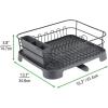 imagemDesign Alloy Steel Sink Dish Drying Rack Holder wPlastic Swivel Spout Drainboard Tray  Dish RackDish Drainer Storage Organizer for Kitchen Counter  Holds Plates Concerto Collection SilverBlackMatte BlackSlate