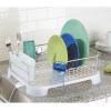 imagemDesign Alloy Steel Sink Dish Drying Rack Holder wPlastic Swivel Spout Drainboard Tray  Dish RackDish Drainer Storage Organizer for Kitchen Counter  Holds Plates Concerto Collection SilverBlackSatinFrost