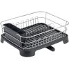 imagemDesign Alloy Steel Sink Dish Drying Rack Holder wPlastic Swivel Spout Drainboard Tray  Dish RackDish Drainer Storage Organizer for Kitchen Counter  Holds Plates Concerto Collection SilverBlackSilverBlack