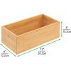 imagemDesign Bamboo Storage Bin Container Drawer Organizer Crate Boxes for Kitchen Pantry Cabinet Shelf Island or Countertop Holds Snacks Spices or Drinks Echo Collection 4 Pack NaturalTan12 x 6 x 4 Pack of 2