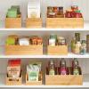 imagemDesign Bamboo Storage Bin Container Drawer Organizer Crate Boxes for Kitchen Pantry Cabinet Shelf Island or Countertop Holds Snacks Spices or Drinks Echo Collection 4 Pack NaturalTan12 x 6 x 4 Pack of 2