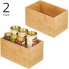 imagemDesign Bamboo Storage Bin Container Drawer Organizer Crate Boxes for Kitchen Pantry Cabinet Shelf Island or Countertop Holds Snacks Spices or Drinks Echo Collection 4 Pack NaturalTan65 x 105 x 6 Pack of 2