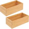 imagemDesign Bamboo Storage Bin Container Drawer Organizer Crate Boxes for Kitchen Pantry Cabinet Shelf Island or Countertop Holds Snacks Spices or Drinks Echo Collection 4 Pack NaturalTan12 x 6 x 4 Pack of 2