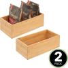 imagemDesign Bamboo Storage Bin Container Drawer Organizer Crate Boxes for Kitchen Pantry Cabinet Shelf Island or Countertop Holds Snacks Spices or Drinks Echo Collection 4 Pack NaturalTan12 x 6 x 4 Pack of 2