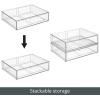 imagemDesign Plastic Stackable Bathroom Storage Organizer Bin Containers with Front Pull Drawer for Bathroom Countertop Vanity Closet Shelves  Holder for Beauty Accessories  Lumiere Collection  Clear12 x 16 x 4 Pack of 1