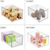 imagemDesign Plastic Stackable Bathroom Storage Organizer Bin Containers with Front Pull Drawer for Bathroom Countertop Vanity Closet Shelves  Holder for Beauty Accessories  Lumiere Collection  Clear8 x 12 x 6 Pack of 4