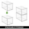 imagemDesign Plastic Stackable Bathroom Storage Organizer Bin Containers with Front Pull Drawer for Bathroom Countertop Vanity Closet Shelves  Holder for Beauty Accessories  Lumiere Collection  Clear12 x 8 x 8 Pack of 8