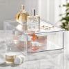 imagemDesign Plastic Stackable Bathroom Storage Organizer Bin Containers with Front Pull Drawer for Bathroom Countertop Vanity Closet Shelves  Holder for Beauty Accessories  Lumiere Collection  Clear8 x 12 x 4 Pack of 1