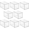 imagemDesign Plastic Stackable Bathroom Storage Organizer Bin Containers with Front Pull Drawer for Bathroom Countertop Vanity Closet Shelves  Holder for Beauty Accessories  Lumiere Collection  Clear12 x 8 x 8 Pack of 8