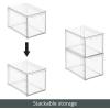 imagemDesign Plastic Stackable Bathroom Storage Organizer Bin Containers with Front Pull Drawer for Bathroom Countertop Vanity Closet Shelves  Holder for Beauty Accessories  Lumiere Collection  Clear8 x 12 x 8 Pack of 1