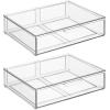 imagemDesign Plastic Stackable Bathroom Storage Organizer Bin Containers with Front Pull Drawer for Bathroom Countertop Vanity Closet Shelves  Holder for Beauty Accessories  Lumiere Collection  Clear12 x 16 x 4 Pack of 2