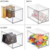 imagemDesign Plastic Stackable Bathroom Storage Organizer Bin Containers with Front Pull Drawer for Bathroom Countertop Vanity Closet Shelves  Holder for Beauty Accessories  Lumiere Collection  Clear8 x 12 x 8 Pack of 2