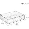 imagemDesign Plastic Stackable Bathroom Storage Organizer Bin Containers with Front Pull Drawer for Bathroom Countertop Vanity Closet Shelves  Holder for Beauty Accessories  Lumiere Collection  Clear12 x 16 x 4 Pack of 2