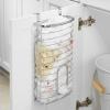imagemDesign Steel Hanging Cabinet Storage Organizer Holder for Kitchen Pantry  Holds Plastic Sandwich Garbage Grocery and Trash Bags Wrap Foil Pack  Spira Collection  ChromeChrome