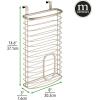 imagemDesign Steel Hanging Cabinet Storage Organizer Holder for Kitchen Pantry  Holds Plastic Sandwich Garbage Grocery and Trash Bags Wrap Foil Pack  Spira Collection  ChromePearl Champagne