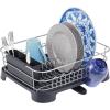 imagemDesign Alloy Steel Sink Dish Drying Rack Holder wPlastic Swivel Spout Drainboard Tray  Dish RackDish Drainer Storage Organizer for Kitchen Counter  Holds Plates Concerto Collection SilverBlackSilverBlack