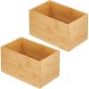 imagemDesign Bamboo Storage Bin Container Drawer Organizer Crate Boxes for Kitchen Pantry Cabinet Shelf Island or Countertop Holds Snacks Spices or Drinks Echo Collection 4 Pack NaturalTan65 x 105 x 6 Pack of 2