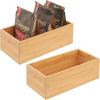 imagemDesign Bamboo Storage Bin Container Drawer Organizer Crate Boxes for Kitchen Pantry Cabinet Shelf Island or Countertop Holds Snacks Spices or Drinks Echo Collection 4 Pack NaturalTan12 x 6 x 4 Pack of 2