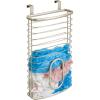 imagemDesign Steel Hanging Cabinet Storage Organizer Holder for Kitchen Pantry  Holds Plastic Sandwich Garbage Grocery and Trash Bags Wrap Foil Pack  Spira Collection  ChromePearl Champagne