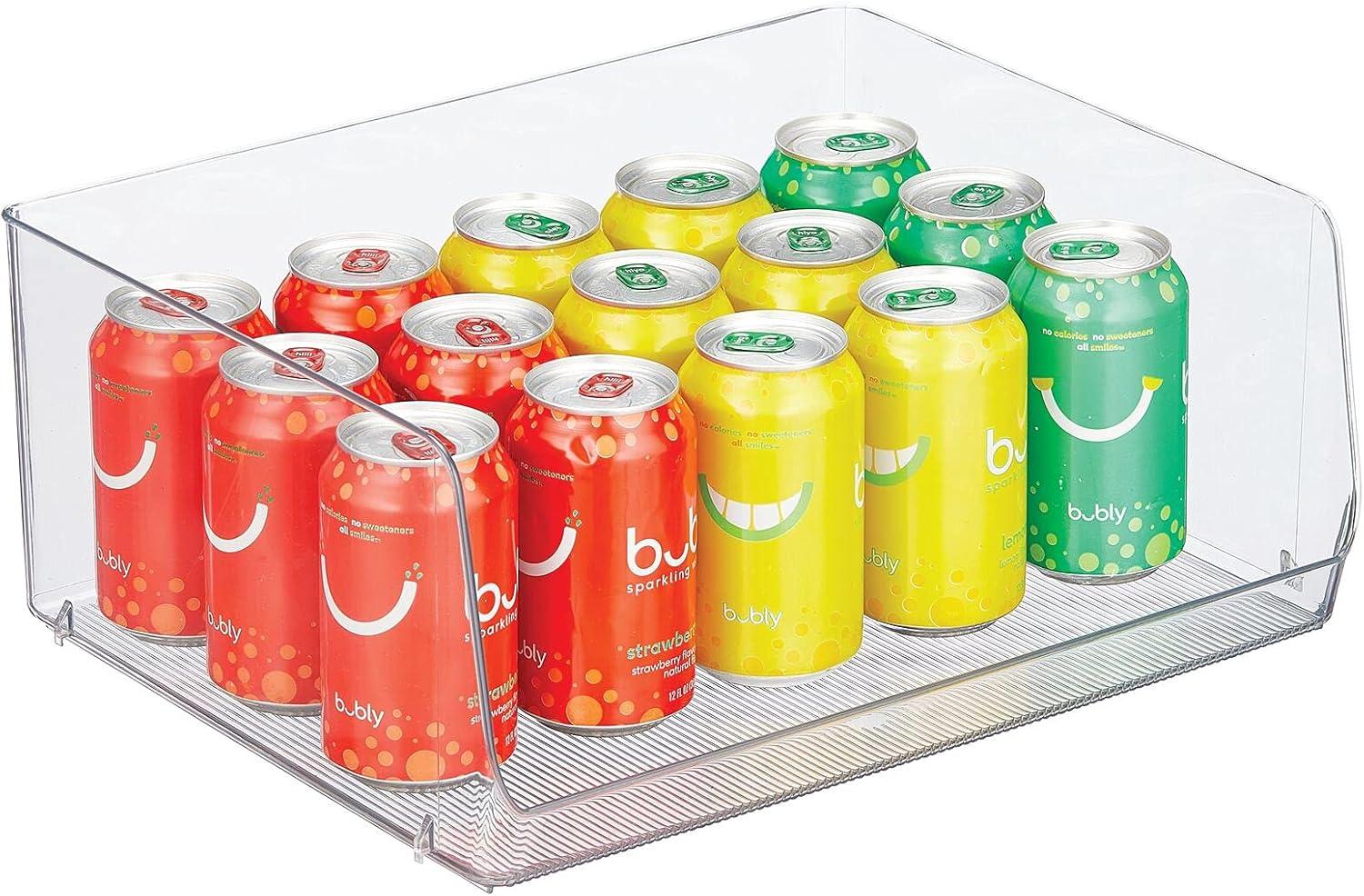 imagemDesign Extra Wide Stackable Plastic Food Storage Organizer Bin Basket with Open Front for Household Kitchen Cabinets Pantry Offices Closets Bedrooms Bathrooms  152quot Wide 2 Pack  Clear12 x 15 x 625 Pack of 2