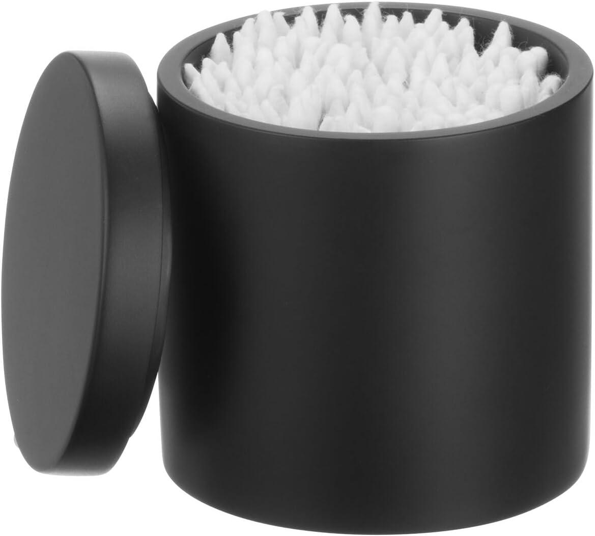 imagemDesign Printed Resin 3Piece Bathroom Vanity Countertop Accessories  Soap Dispenser Tumbler Rinsing Cup and Canister Holder Sets  Complete Modern Counter Aesthetic  Set of 3  MarbleBlack