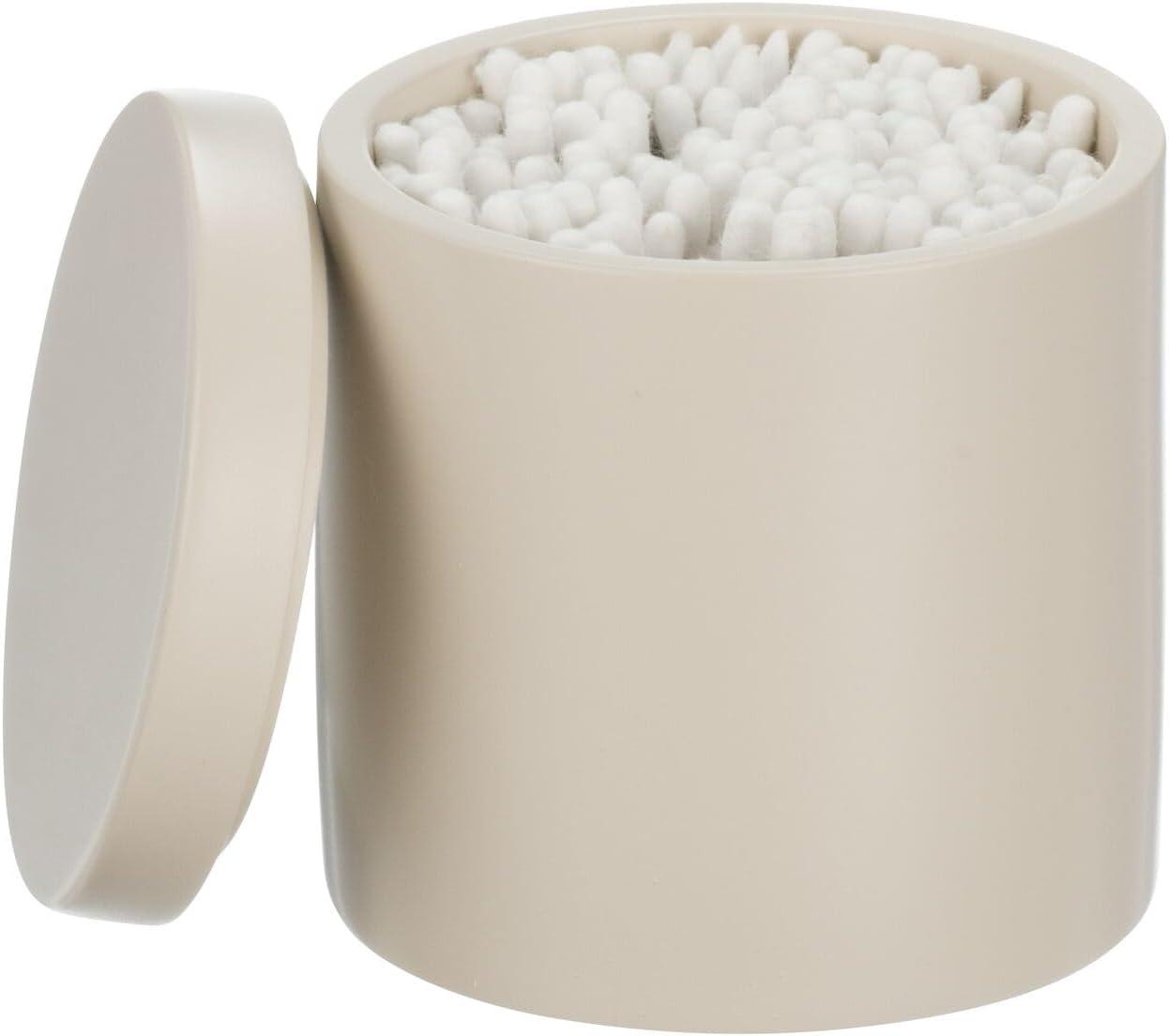 imagemDesign Printed Resin 3Piece Bathroom Vanity Countertop Accessories  Soap Dispenser Tumbler Rinsing Cup and Canister Holder Sets  Complete Modern Counter Aesthetic  Set of 3  MarbleTaupe