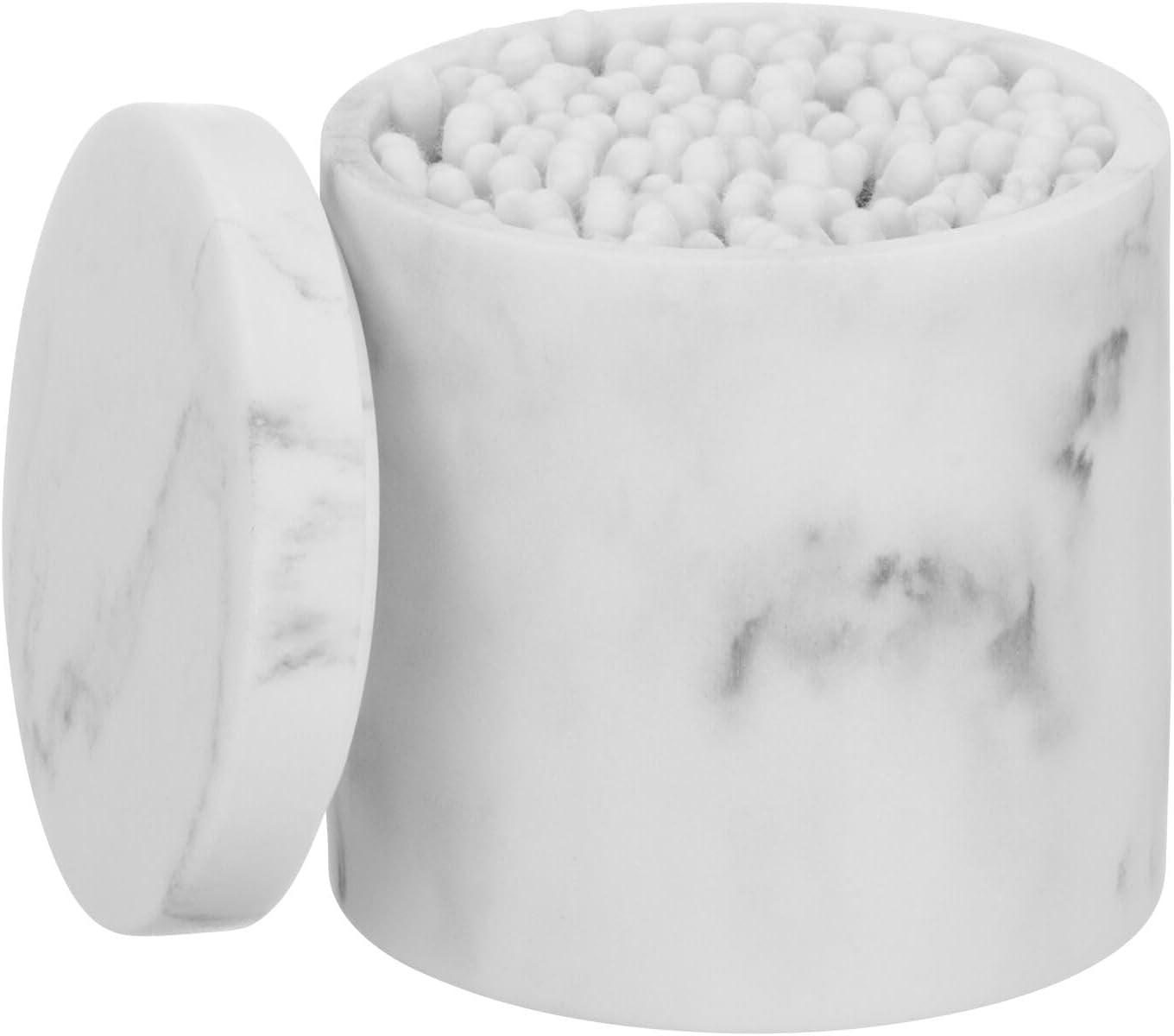 imagemDesign Printed Resin 3Piece Bathroom Vanity Countertop Accessories  Soap Dispenser Tumbler Rinsing Cup and Canister Holder Sets  Complete Modern Counter Aesthetic  Set of 3  MarbleMarble