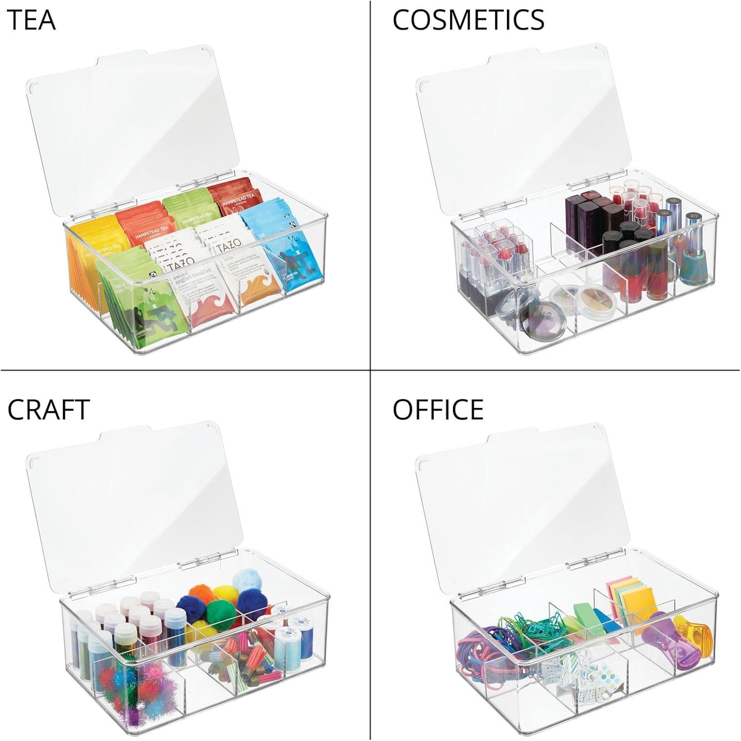 imagemDesign Tea Bag Single Serve Pouch Divided Box Holder Organizer Clear1055 x 355 x 725