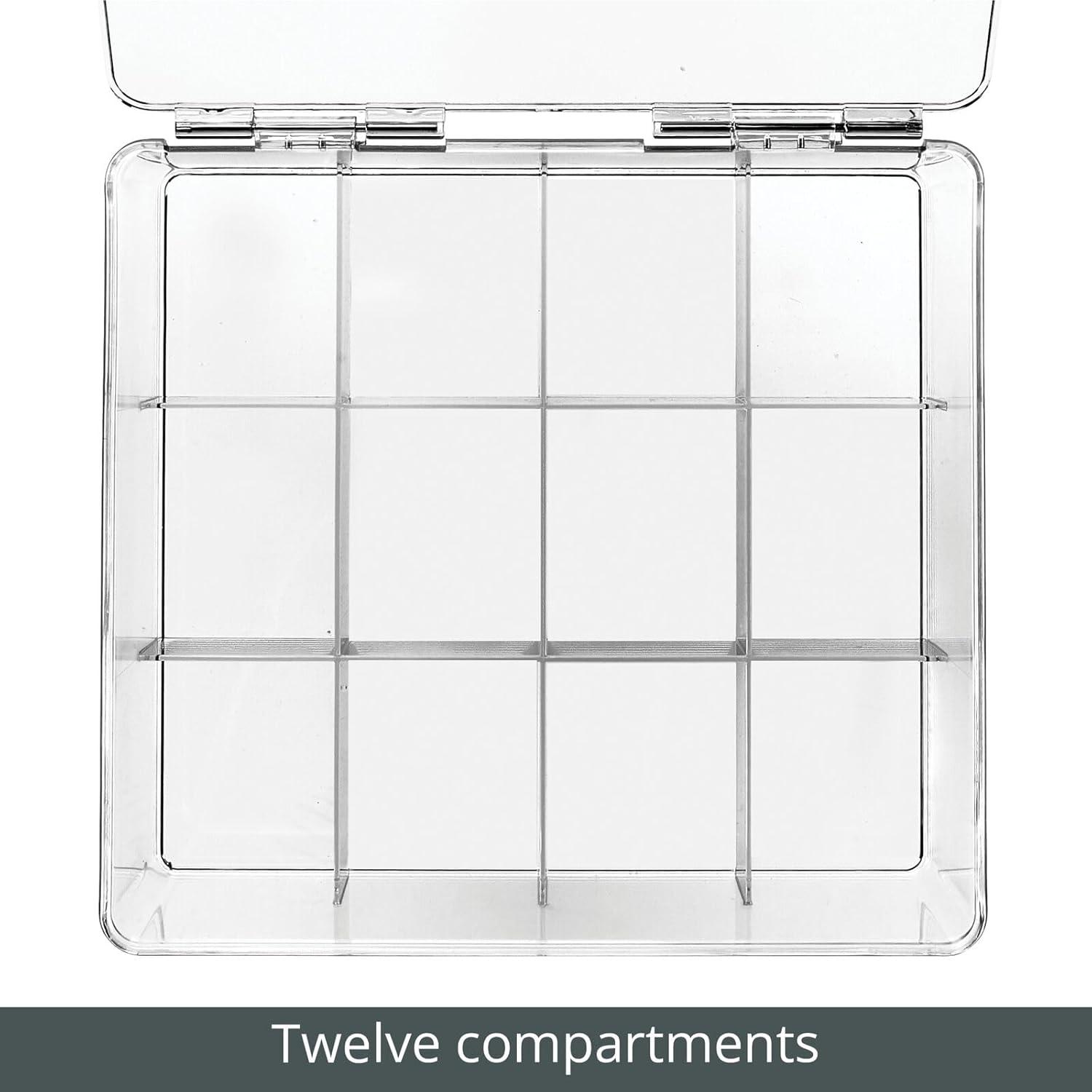 imagemDesign Tea Bag Single Serve Pouch Divided Box Holder Organizer Clear11 x 103 x 37