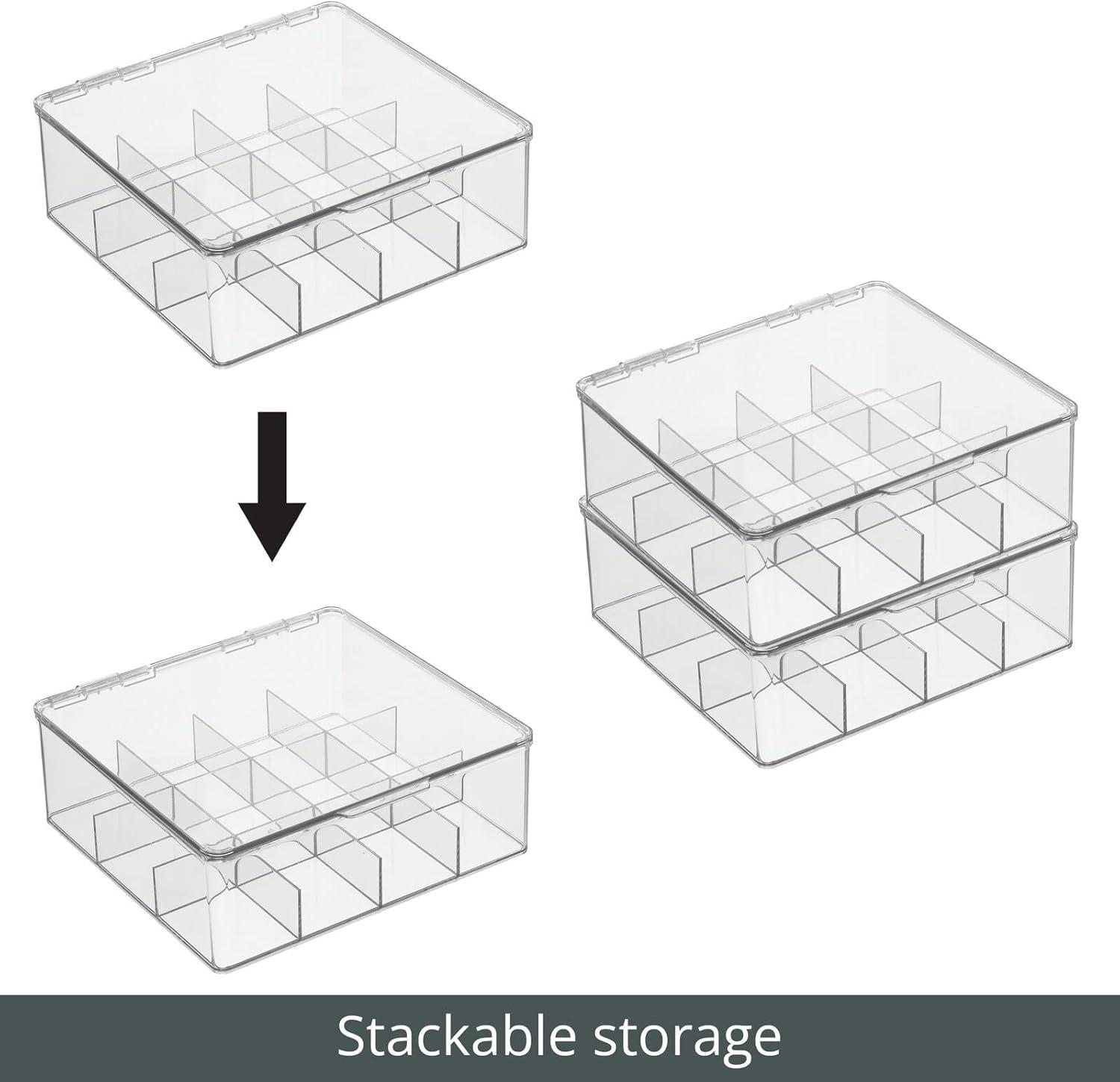 imagemDesign Tea Bag Single Serve Pouch Divided Box Holder Organizer Clear11 x 103 x 37