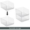 imagemDesign Extra Wide Stackable Plastic Food Storage Organizer Bin Basket with Open Front for Household Kitchen Cabinets Pantry Offices Closets Bedrooms Bathrooms  152quot Wide 2 Pack  Clear12 x 10 x 625 Pack of 4