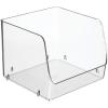 imagemDesign Extra Wide Stackable Plastic Food Storage Organizer Bin Basket with Open Front for Household Kitchen Cabinets Pantry Offices Closets Bedrooms Bathrooms  152quot Wide 2 Pack  Clear775 x 775 x 625 Pack of 2