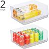 imagemDesign Extra Wide Stackable Plastic Food Storage Organizer Bin Basket with Open Front for Household Kitchen Cabinets Pantry Offices Closets Bedrooms Bathrooms  152quot Wide 2 Pack  Clear12 x 15 x 625 Pack of 2