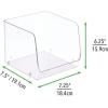imagemDesign Extra Wide Stackable Plastic Food Storage Organizer Bin Basket with Open Front for Household Kitchen Cabinets Pantry Offices Closets Bedrooms Bathrooms  152quot Wide 2 Pack  Clear775 x 775 x 625 Pack of 2