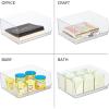 imagemDesign Extra Wide Stackable Plastic Food Storage Organizer Bin Basket with Open Front for Household Kitchen Cabinets Pantry Offices Closets Bedrooms Bathrooms  152quot Wide 2 Pack  Clear12 x 15 x 625 Pack of 2