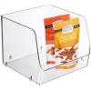 imagemDesign Extra Wide Stackable Plastic Food Storage Organizer Bin Basket with Open Front for Household Kitchen Cabinets Pantry Offices Closets Bedrooms Bathrooms  152quot Wide 2 Pack  Clear775 x 775 x 625 Pack of 2