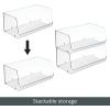 imagemDesign Extra Wide Stackable Plastic Food Storage Organizer Bin Basket with Open Front for Household Kitchen Cabinets Pantry Offices Closets Bedrooms Bathrooms  152quot Wide 2 Pack  Clear775 x 15 x 625 Pack of 2