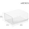 imagemDesign Extra Wide Stackable Plastic Food Storage Organizer Bin Basket with Open Front for Household Kitchen Cabinets Pantry Offices Closets Bedrooms Bathrooms  152quot Wide 2 Pack  Clear12 x 15 x 625 Pack of 2
