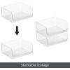 imagemDesign Extra Wide Stackable Plastic Food Storage Organizer Bin Basket with Open Front for Household Kitchen Cabinets Pantry Offices Closets Bedrooms Bathrooms  152quot Wide 2 Pack  Clear12 x 15 x 625 Pack of 2
