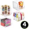 imagemDesign Extra Wide Stackable Plastic Food Storage Organizer Bin Basket with Open Front for Household Kitchen Cabinets Pantry Offices Closets Bedrooms Bathrooms  152quot Wide 2 Pack  Clear775 x 775 x 625 Pack of 4