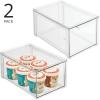 imagemDesign Plastic Pantry Organization and Storage Bin wPull Out Drawer  Stackable Kitchen Supplies Storage Container for Organizing Cabinet Fridge Freezer  Lumiere Collection  4 Pack Clear12 x 8 x 6 Pack of 2