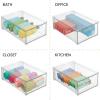 imagemDesign Plastic Pantry Organization and Storage Bin wPull Out Drawer  Stackable Kitchen Supplies Storage Container for Organizing Cabinet Fridge Freezer  Lumiere Collection  4 Pack Clear12 x 8 x 4 Pack of 1