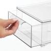 imagemDesign Plastic Pantry Organization and Storage Bin wPull Out Drawer  Stackable Kitchen Supplies Storage Container for Organizing Cabinet Fridge Freezer  Lumiere Collection  4 Pack Clear12 x 8 x 4 Pack of 2