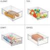 imagemDesign Plastic Pantry Organization and Storage Bin wPull Out Drawer  Stackable Kitchen Supplies Storage Container for Organizing Cabinet Fridge Freezer  Lumiere Collection  4 Pack Clear12 x 8 x 4 Pack of 2