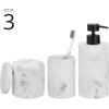 imagemDesign Printed Resin 3Piece Bathroom Vanity Countertop Accessories  Soap Dispenser Tumbler Rinsing Cup and Canister Holder Sets  Complete Modern Counter Aesthetic  Set of 3  MarbleMarble