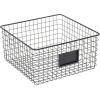 imagemDesign Square Steel Wired Storage Organizer Bin Baskets with Label Slot for Kitchen Pantry Cabinet Organizing Holder for Food Drinks Snacks Produce Omaha Collection 4 Pack Matte BlackMatte Black