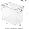 imagemDesign Tall Modern Stackable Plastic Storage Organizer Bin Basket with Handles for Bathroom Vanity Organization  Shelf Cubby Cabinet or Closet Organizing Decor  Ligne Collection  8 Pack  Clear10 x 65 x 8 Pack of 1