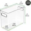 imagemDesign Tall Modern Stackable Plastic Storage Organizer Bin Basket with Handles for Bathroom Vanity Organization  Shelf Cubby Cabinet or Closet Organizing Decor  Ligne Collection  8 Pack  Clear10 x 5 x 8 Pack of 8
