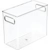 imagemDesign Tall Modern Stackable Plastic Storage Organizer Bin Basket with Handles for Bathroom Vanity Organization  Shelf Cubby Cabinet or Closet Organizing Decor  Ligne Collection  8 Pack  Clear10 x 5 x 8 Pack of 1